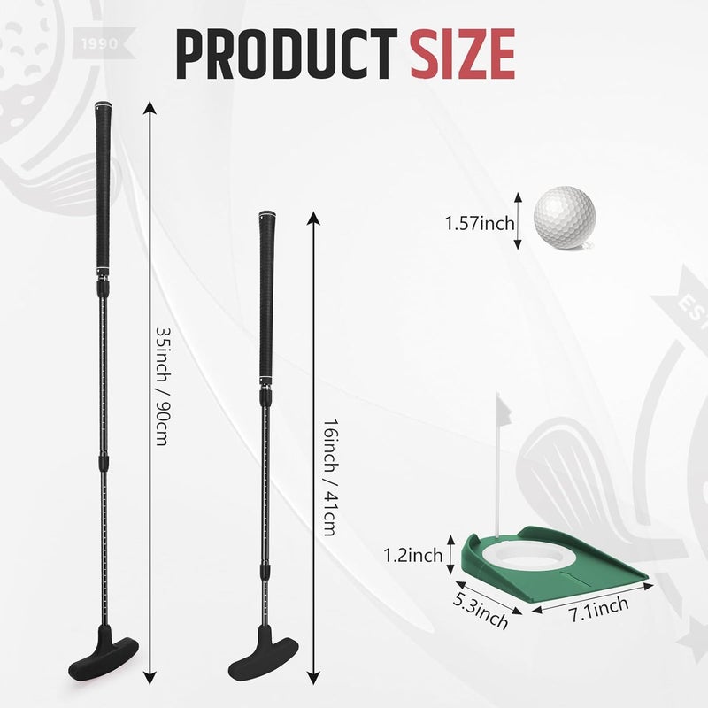MultiOutools Golf Putters for Men and Women, 2 Pack Adjustable Golf Club Sets with 6 Balls & 2 Flag Cups, Two-Way Mini Putters Training Clubs for Children, Teenagers, Adults - Image 2